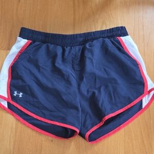 Under Armour Women's Blue and Red Athletic Shorts